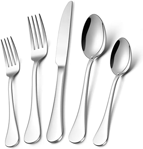 LIANYU Silverware 18/10 Stainless Steel, Flatware Cutlery Set Service for 8