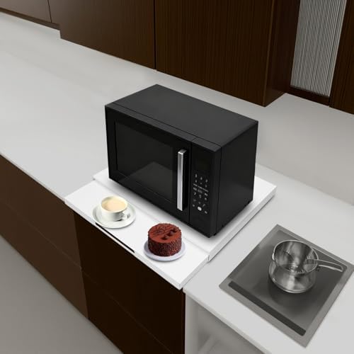 Microwave Countertop Stand with Pull-Out Shelf