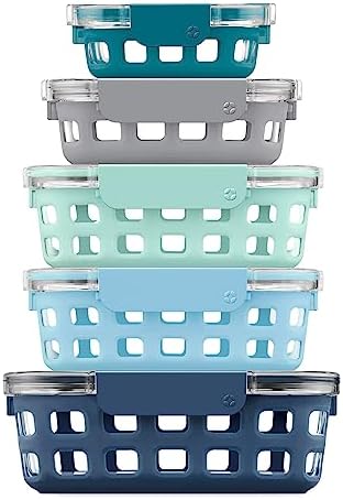 Ello Duraglass Mixed Meal Prep Sets Leak-Proof Glass Food Storage