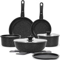 SODAY 15Pcs Pots and Pans Set Non Stick, Detachable Handle, Induction