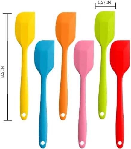 8 Pieces Silicone Spatulas,8.5 inch Non-stick with Stainless Steel
