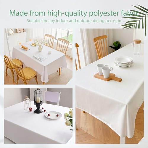 6 Pack White Table Cloth Rectangle 60 x 102 Inch, Rectangle Tablecloth