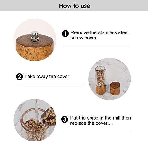 XWXO Salt and Pepper Grinder Set -8 Inches-Pack of 2 Premium Acrylic