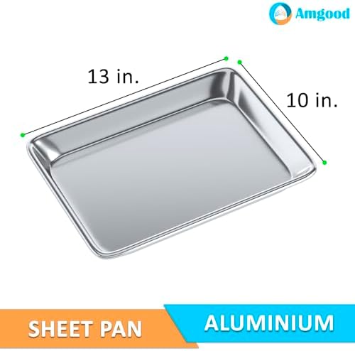 AmGood Quarter Size Sheet Pan, 13 x 10 in., Pack of 6-19 Gauge 3003