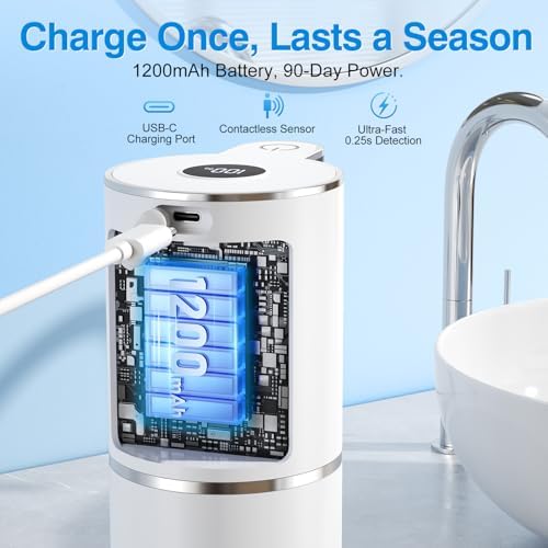 Fachixy Automatic Foaming Soap Dispenser Touchless, 6 Adjustable Level