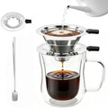 Pour Over Coffee Maker with Cup, 2-in-1 Immersion & Drip Coffee