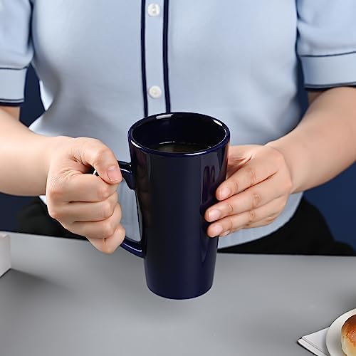 BYCNZB 16oz Funnel Ceramic Tall Coffee Mugs for Coffee, Tea, Cocoa
