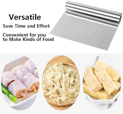 TopHomer Silver Dough Pastry Cutter Chopper Scraper Stainless Steel