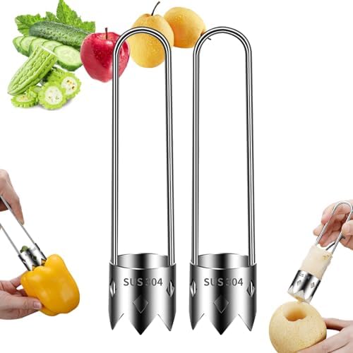 2PCS Red Bell Pepper Seed Corer, 2024 Upgraded Stainless Steel Fruite
