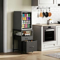 Herture Mini Fridge Stand, Small Refrigerator Stand with 3 Storage