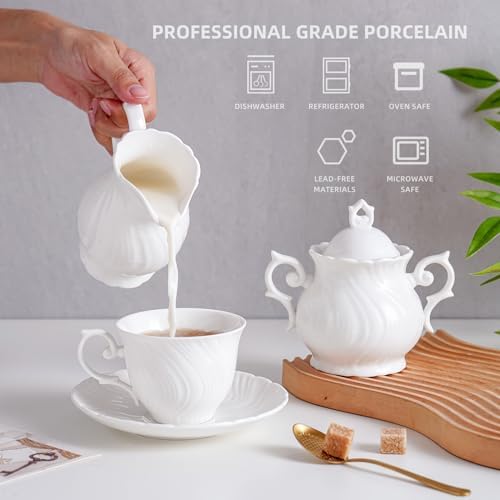 Agyiuns Sugar and Creamer Set Ceramic, Creamer Pitcher and Sugar Bowl