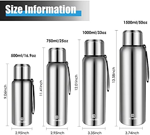 Insulated vacuum Thermo Bottle 500ml/16.9oz with cup Stainless steel