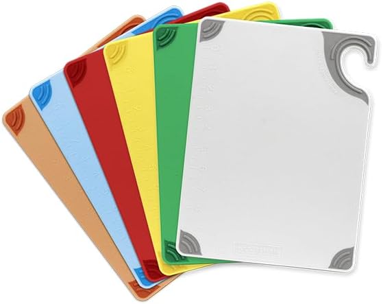 San Jamar Saf-T-Grip Cutting Board With Molded-In Ruler, Plastic