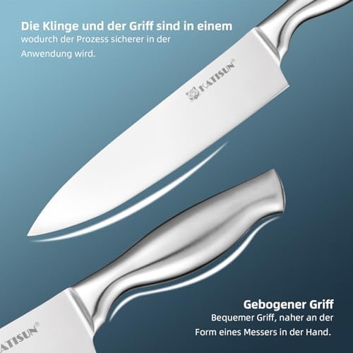 Kitchen Knife Set, 6 Pieces, Pine Knife Block