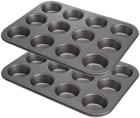 Goodful Nonstick Muffin Pan Set, Heavy Duty Carbon Steel with Quick