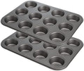 Goodful Nonstick Muffin Pan Set, Heavy Duty Carbon Steel with Quick