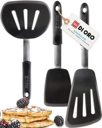 DI ORO Chef Series Silicone Turner Spatula Set, 3-Pc
