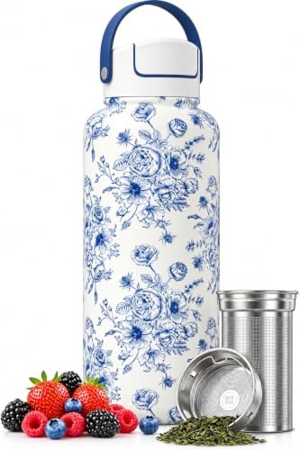 32 oz Ceramic Lined Tea Infuser Travel Tumbler, Micro-Mesh Stainless