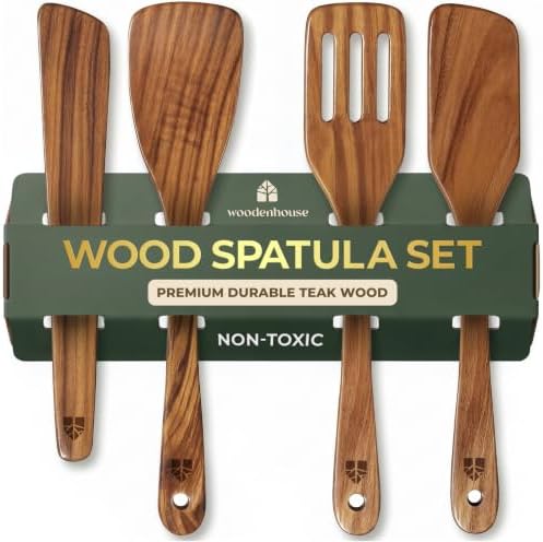 4-Piece Teak Wood Spatula Set