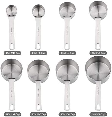 Measuring Cups Set 19, 18/8 (304) Stainless Steel Measuring Cups and
