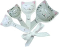 Cat Measuring Spoons Set of 4, Ceramic Baking Kitchen Gifts for Women