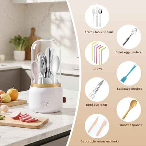 EXIN DECHEN Silverware Organizer with Lid,Silverware Holder,Utensil Holder