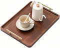 Tiiyee Bamboo Serving Tray with Handles, Ottoman Decorative Trays