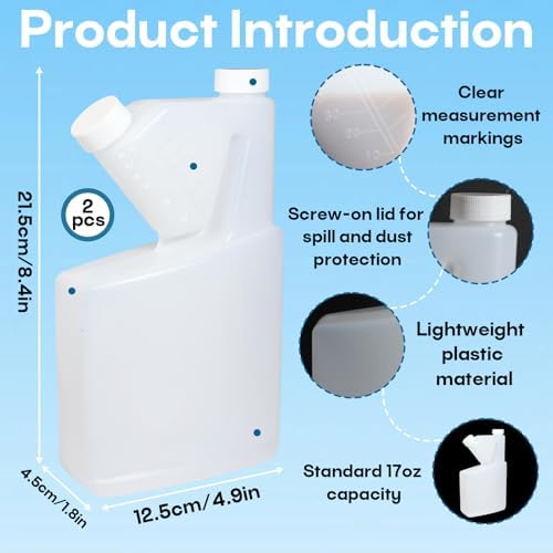 17oz Tip & Pour Measuring Containers with Lids (2 Pcs) – Plastic Tip