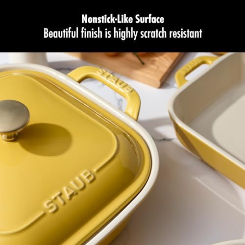 Staub Ceramic 4-pc Baking Pan Set, Citron