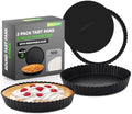 NutriChef 2 Round Tart Pans | 9 Inch Carbon Steel Tart Baking Trays
