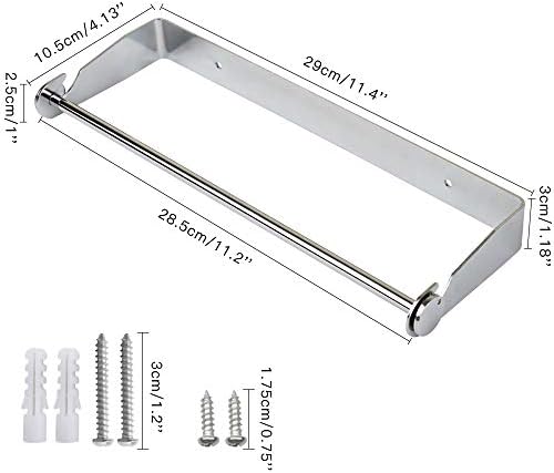 PHUNAYA Under Cabinet Paper Towel Holder, Stainless Steel
