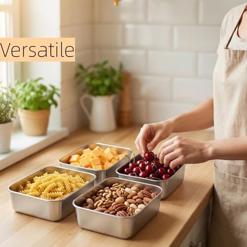 Kichwit 6 Pack Stainless Steel Loaf Pan for Baking Bread