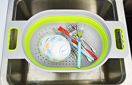 SAMMART 5L (1.3 gallon) Over The Sink Oval Colander