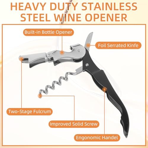 25 Pack Black Wine Opener Bulk Waiter Corkscrew Wine Opener Upgraded
