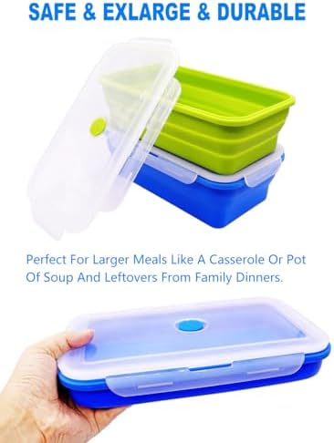 Extra Large Collapsible Silicone Food Storage Containers With Lids