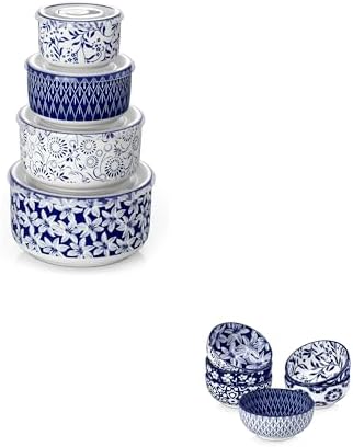 vancasso Ceramic Mixing Bowls with Lids Set of 4 Bundles 2.7 Oz Mini