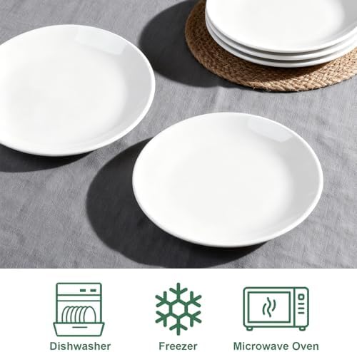 Set Of 6 8 Inch White Dinner Plates