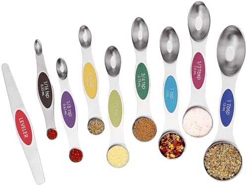 SHIKORI Magnetic Measuring Spoons Set -Multicolor 9 Pcs