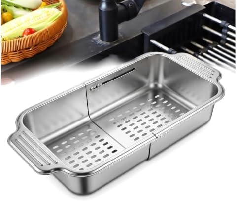4 In 1 Collapsible Colander Strainer, 304 Stainless Steel Expandable