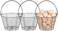 3 PCS 8" Wire Egg Baskets with Handles