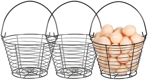 3 PCS 8" Wire Egg Baskets with Handles