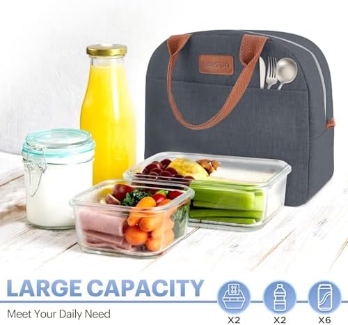 Lunch Bag for Women & Men Adult Insulated Lunch Box, Small Leakproof