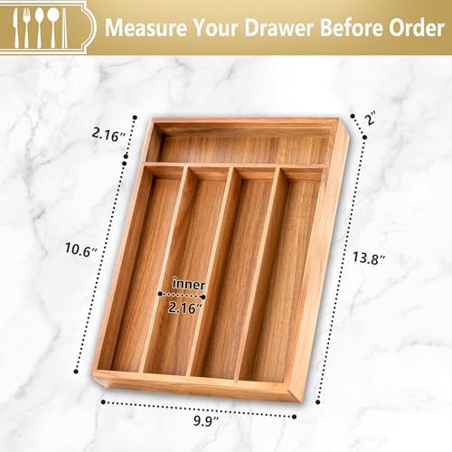 Silverware Organizer, 10 Inch Utensil Organizer Kitchen Drawer