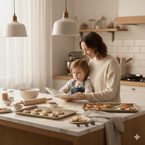 4-Piece Baking Set, 1×Blank Recipe Book & 3×Cookie Sheet Baking Pan