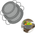 CEYAZYE Collapsible Colander Set of 3, Silicone Space-Saving Foldable