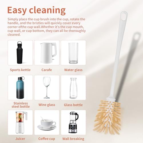 Adjustable Bottle Brush Set with Straw Cleaners & 2 Hooks 15.6"
