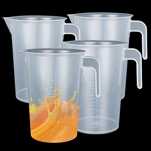 AKOLAFE 4 Pack 2 Liter Liquid Measuring Cups 64 Ounce Each Plastic