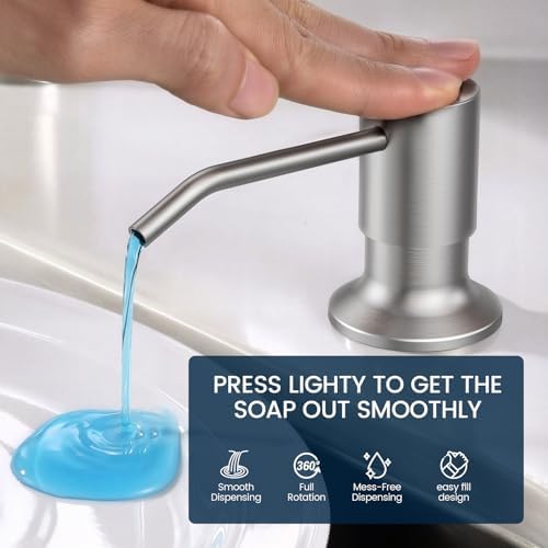 Hurran 8" 2-Handle Pull Down Kitchen Faucet & Soap Dispenser Brushed