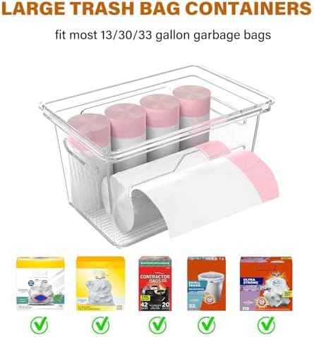 Trash Bag Dispenser, 2 Pack, Extra Large, 33Gal