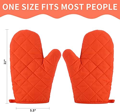 Nuogo 9 Pair Oven Mitts Quilted Heat Resistant 11 Inch Kitchen, Solid
